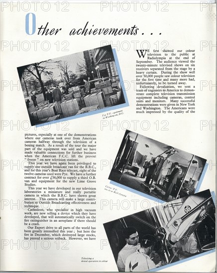 Magazine article from 1955 celebrating achievements in television