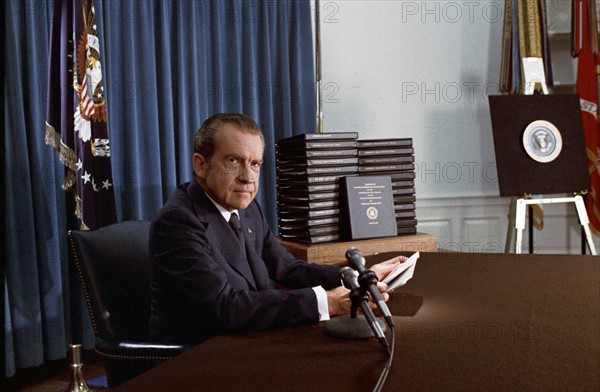 Colour photograph of President Richard Nixon