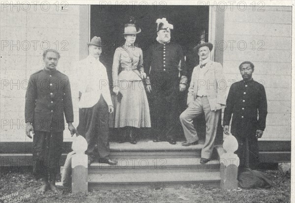 Prime Minister of New Zealand Richard Seddon and wife Mrs. Seddon at the opening of the Tongan parliament