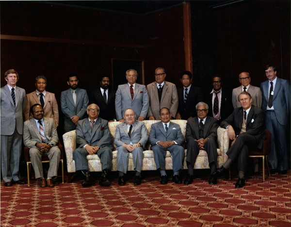 South Pacific Forum, 1982. Polynesian and Melanesian leaders meet with Australian Prime Minister and New Zealand Premier