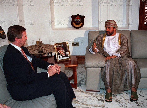 Sayyid Badr bin Saud, Al-Busaidi of Oman, with US Secretary of Defense William Cohen 1997