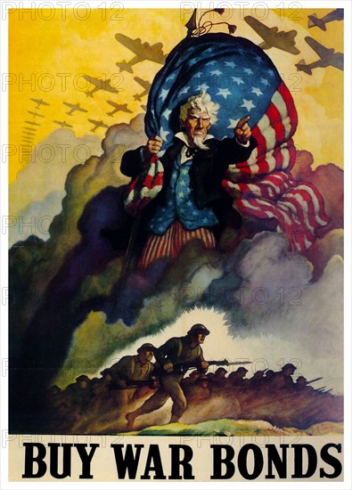 World War Two, American Patriotic Poster.