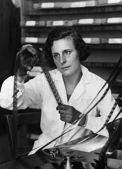 Leni Riefenstahl editing film