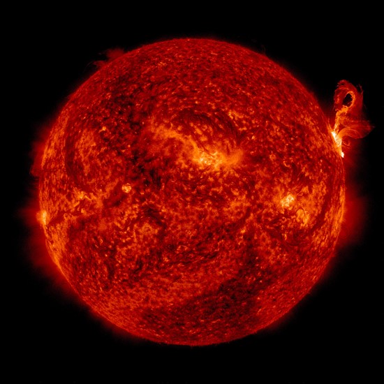 Eruption of solar material off the surface of the sun