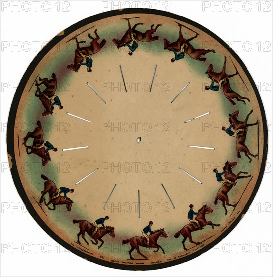 Illustration of horse riding from a zoetrope moving image machine