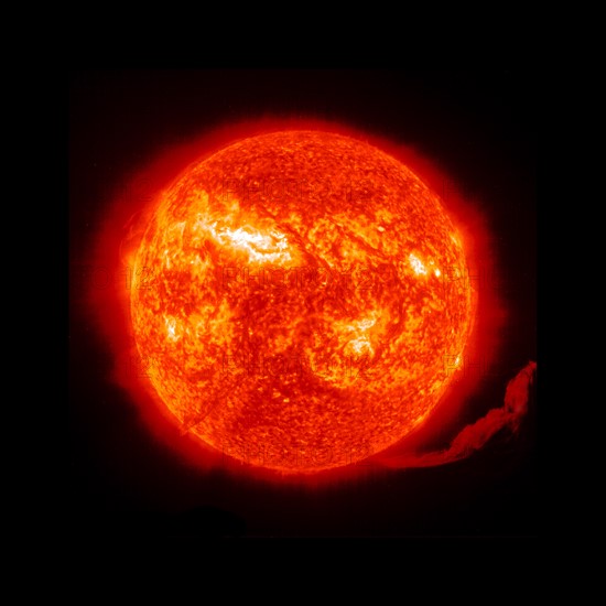 Eruption of solar material off the surface of the sun