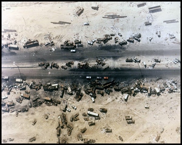 Photograph of the 'Highway of Death'