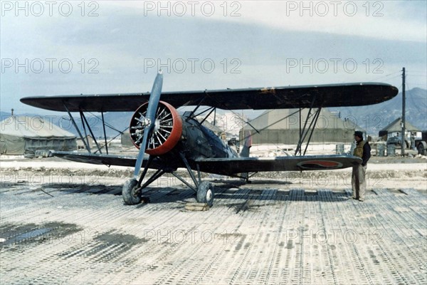 Photograph of a Captured Ki-9 aircraft at airfield K-1 in South Korea