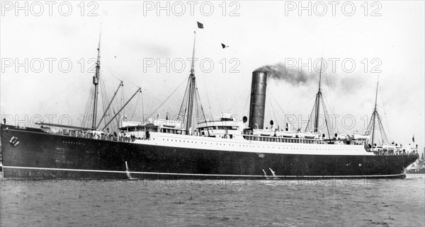 RMS Carpathia; a Cunard Line transatlantic passenger steamship