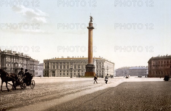 Winter Palace Place and Alexander's Column, St. Petersburg, Russia 1905