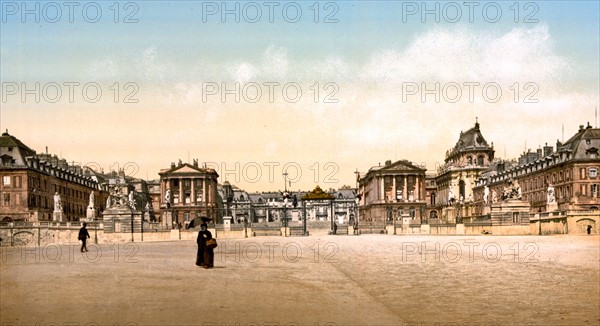 palace, exterior, Versailles, France 1900