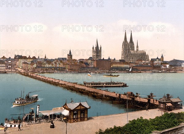 Pontoon bridge from Deutz, Cologne 1900