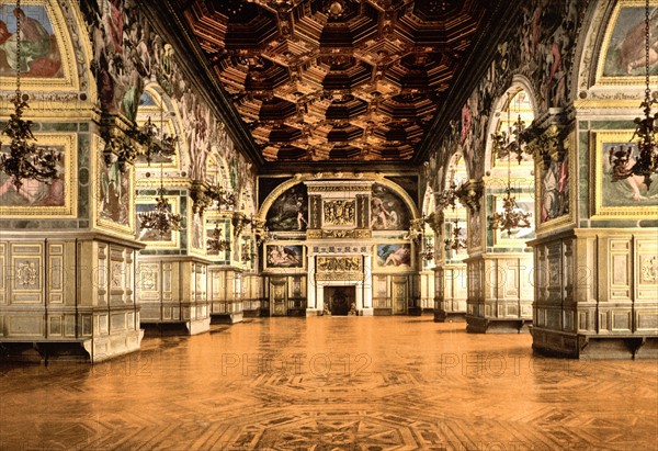 Gallery of Henry II, Fontainebleau Palace, France, 1900