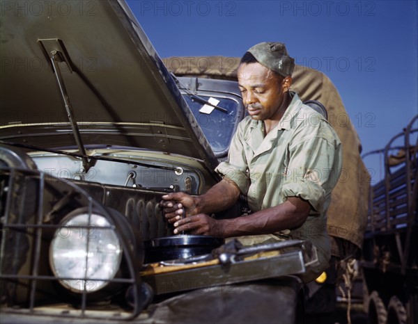 African-American mechanic in the US Army; World war two