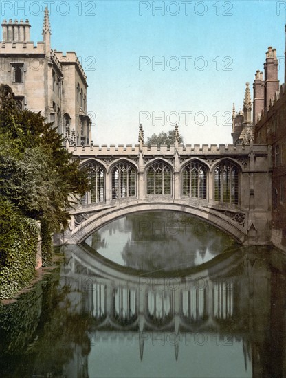 Bridge of Sighs, Cambridge, England 1890.