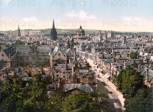 General view and High Street, Oxford, England