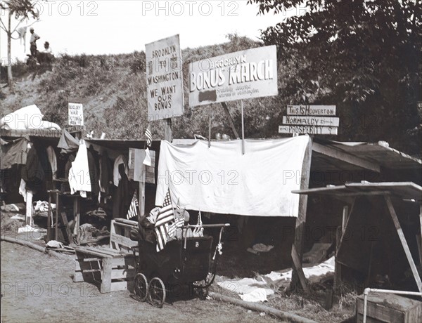 shanties built by Brooklyn veterans, 1932 during the Greart depression