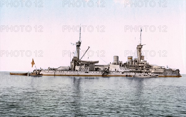 German war ironclad battleship, The 'Kurfurst Friedrich Wilhelm', Helgoland, Germany 1900