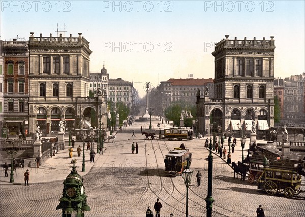Horsedrawn trams at the Halle Gate and Belle Alliance Square, Berlin