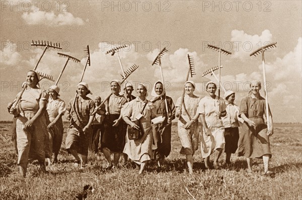 Klishevo Communist collective farm, near Moscow, russia, USSR 1942