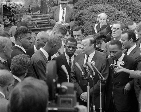 Photograph of Civil Rights leaders meeting with President John F. Kennedy