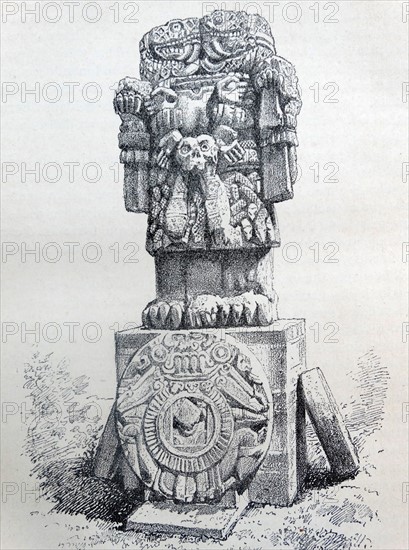 mayan statue of a god circa 900 AD