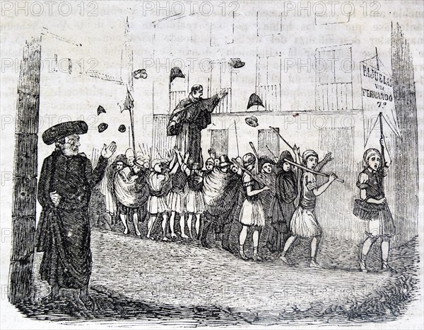 Engraving depicting the Valencia uprising during the Peninsular War