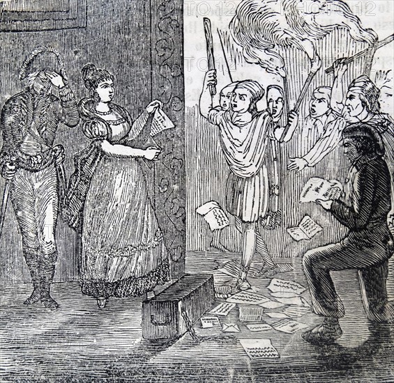 Engraving depicting the Valencia uprising during the Peninsular War