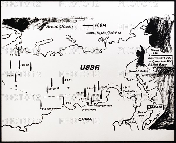 'Map of Eastern U.S.S.R. Missile Bases', by Andy Warhol