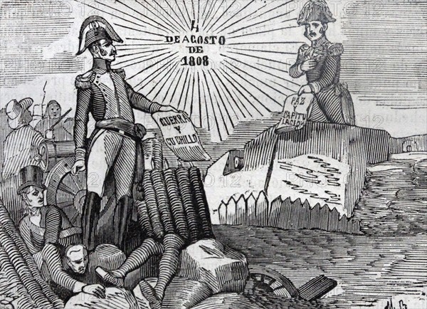 Engraving depicting the heroism of José de Palafox y Melci