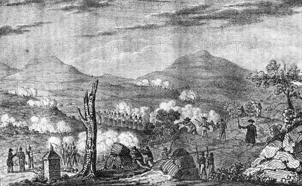 Engraving depicting the Guerrilla warfare during the Peninsular War