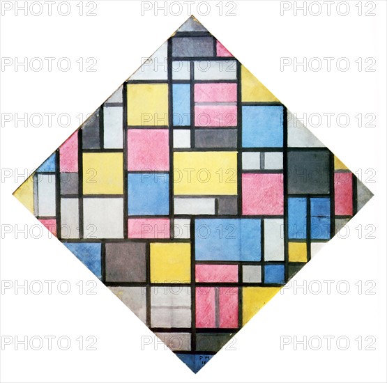 Painting titled 'Composition with Grid VII' by Piet Mondrian