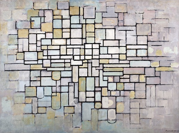 Painting titled 'Composition no. 11' by Piet Mondrian