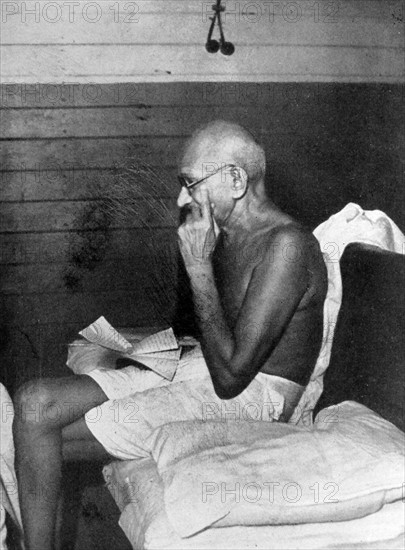 Mohandas Karamchand Gandhi (1869 – 1948), the preeminent leader of the Indian independence movement