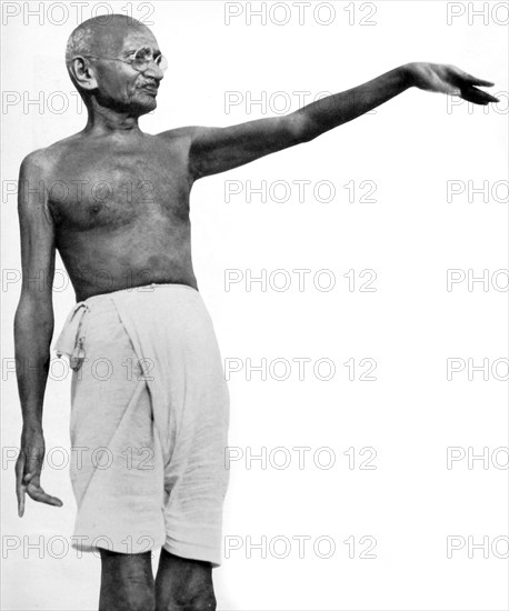 Mohandas Karamchand Gandhi (1869 – 1948), the preeminent leader of the Indian independence movement