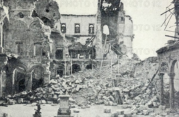 Ruined structures in central Spain, during the Spanish Civil War.