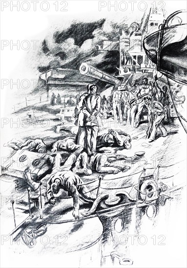 Republican mutineers seize a ship during the Spanish civil war