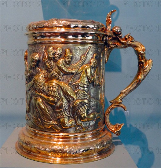 Covered tankard German (Hamburg), Silver-gilt, circa 1680