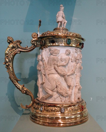 covered tankard by Johann Eissler (active 1665-1708), German from Nuremberg.