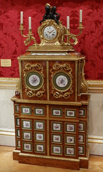 18th Century filing-cabinet and clock