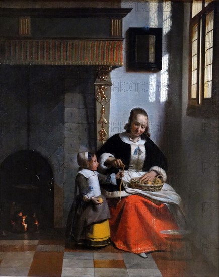 De Hooch, A Woman peeling Apples