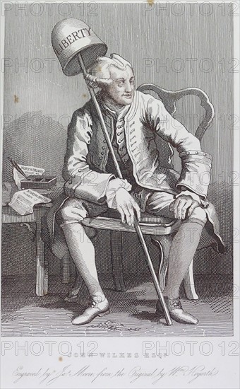 Engraving of John Wilkes Esq by William Hogarth