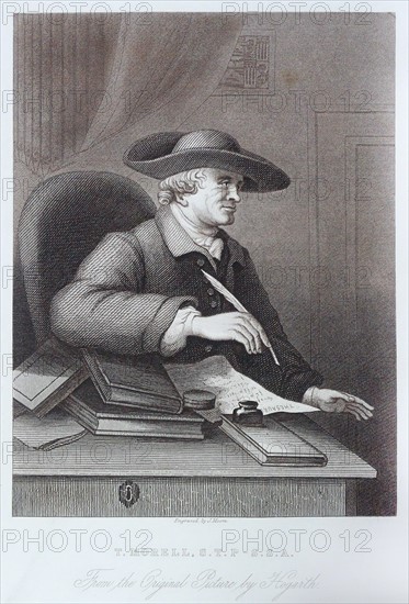 Engraving of T. Morell by William Hogarth