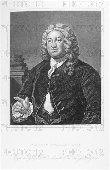 Engraving of Martin Folkes Esq by William Hogarth