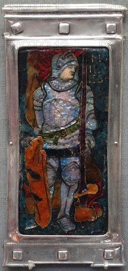 Silver, enamel and copper plaque