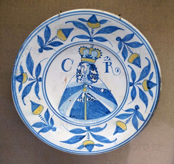 Portrait of King Charles II on a dish