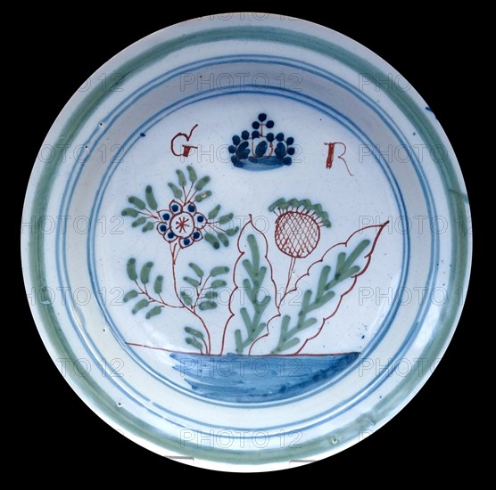 Tin-glazed earthenware dish