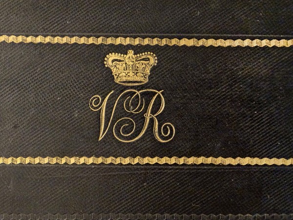 Monogram of Queen Victoria of Great Britain circa 1880