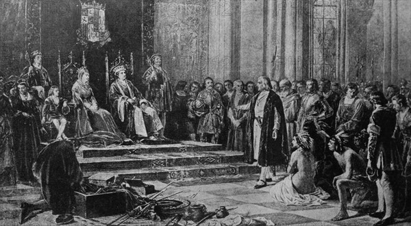 Christopher Columbus in the Palace of the King and Queen of Spain