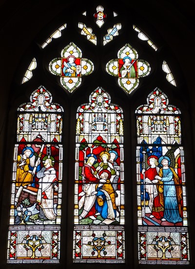 Stained glass window at St Michael and All Angels Anglican church